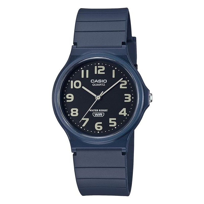 Reloj Casio unisex MQ-24UC-2B correa caucho azul esfera negra analógico