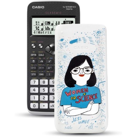 Casio FX-570SPXII Iberia - Calculadora científica con carcasa ilustración de Jess Wade en la tapa, 576 funciones, 12 dígitos