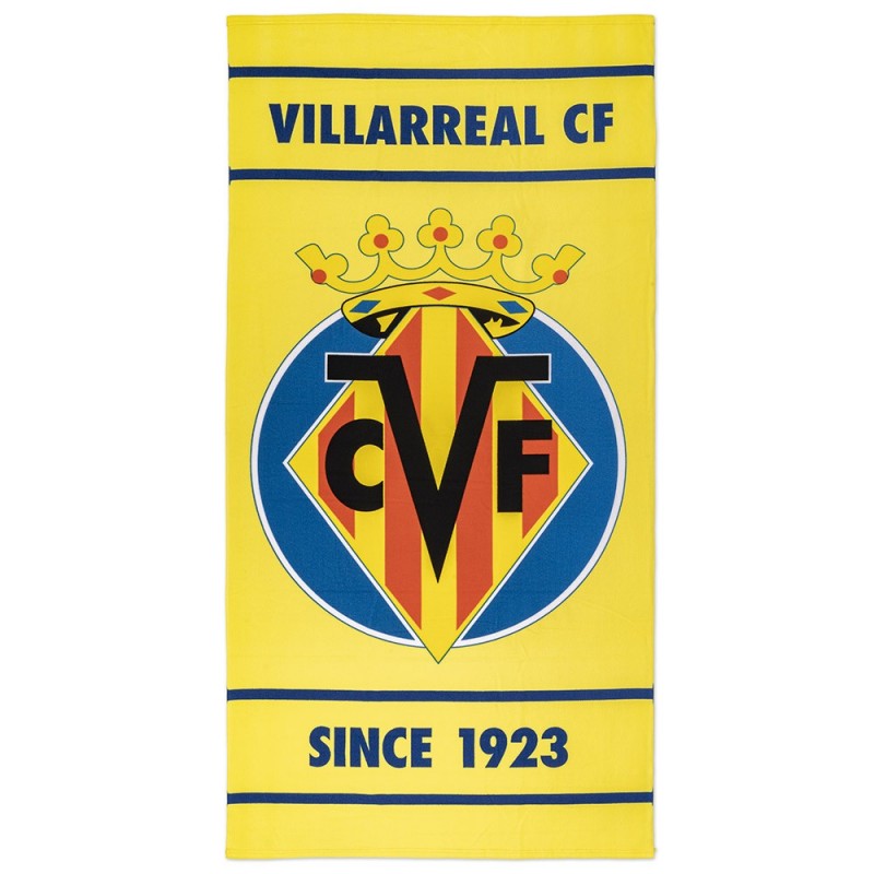 Toalla Villarreal playa tamaño 180x90cm producto oficial escudo y año fundación