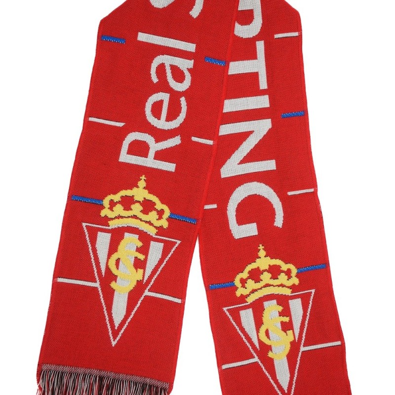 Bufanda Sporting de Gijón color roja línea azul tamaño 130x20cm producto oficial Bufanda Sporting de Gijón color roja línea azul tamaño 130x20cm producto oficial