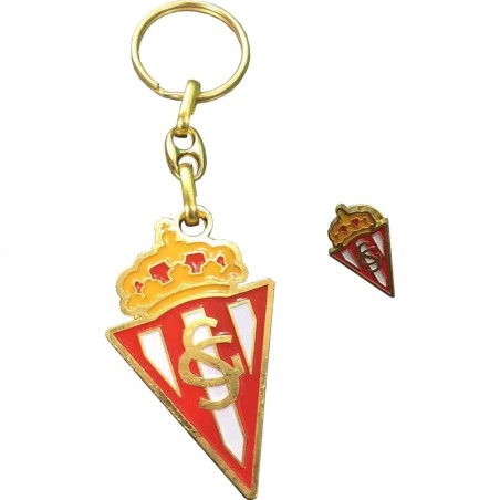 Llavero y pin del Real Sporting de Gijón producto oficial
