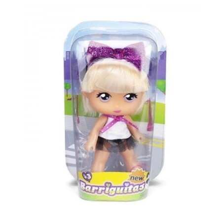 Glitter Muñeca Barriguitas con disfraz de gato lazo purpurina Famosa edad +3 años 13cm