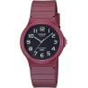 Reloj Casio unisex MQ-24UC-4B correa caucho rojo esfera negra analógico
