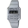 Reloj Casio Digital A-100WE-7BDF cuadrado correa metálica plateada