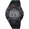 Reloj Casio digital W-216H-1A sumergible 50 metros correa caucho negra