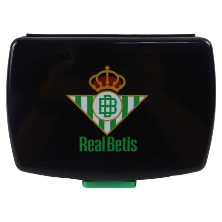Real Betis Balompié Sandwichera, Tartera, Merienda tamaño 6,5 x 6,5 x 11,5 cm producto oficial