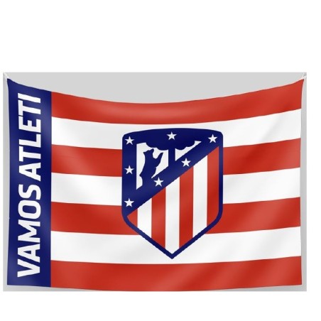 Bandera Atlético de Madrid leyenda Vamos Atléti tamaño 120x90cm producto oficial