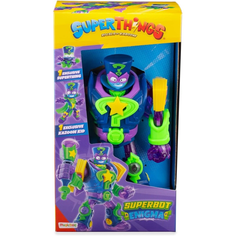 SUPERTHINGS - Superbot Enigma, Robot articulado héroe con Accesorios de Combate, 1 Kazoom Kid y 1 SuperThing exclusivos SUPERTHINGS - Superbot Enigma, Robot articulado héroe con Accesorios de Combate, 1 Kazoom Kid y 1 SuperThing exclusivos
