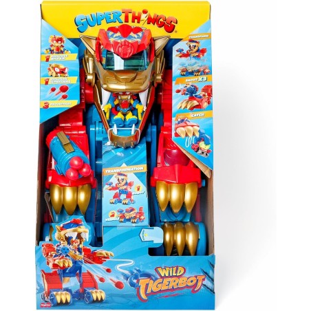SUPERTHINGS Wild Tigerbot – Robot Tigre transformable. El Robot se transforma en un vehículo