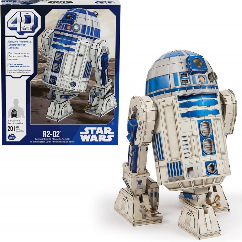 4D Build, kit de maqueta de R2-D2 de Star Wars, 201 piezas, Juguetes de Star  Wars para decoración de escritorio