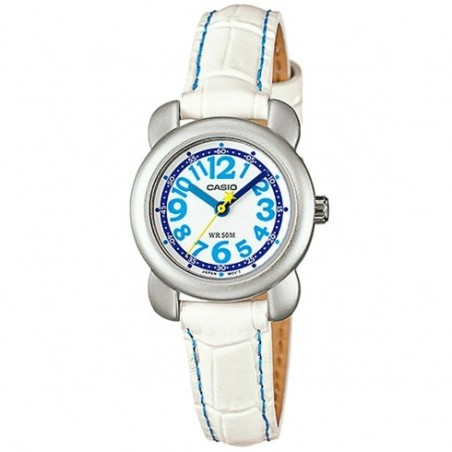 Reloj Casio juvenil LTR-18L-7B correa curo color blanca esfera blanca