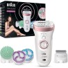 Braun Silk-épil 9 Depiladora Eléctrica Mujer, SkinSpa con Tecnologí­a SensoSmart y 13 Accesorios, Exfolia, Masajea