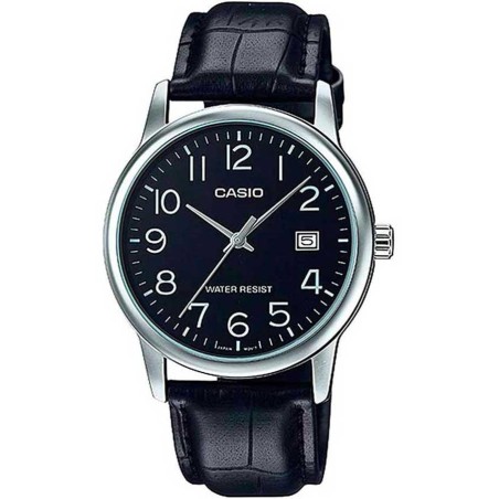 Reloj De Pulsera Casio MTP-V002L-1B Analógico Para Hombre Color Negro Correa Piel