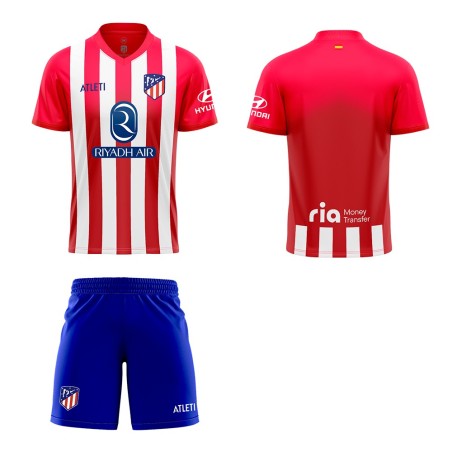 Atlético de Madrid primera equipación camiseta y pantalón réplica oficial infantil temporada 23-24