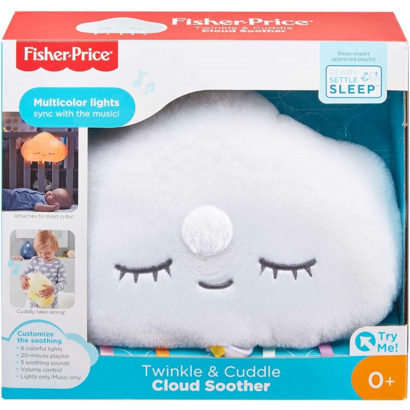 Fisher-Price Nube relajante juguete para cuna Mattel GJD44 edad +0 años lavable emite luz y sonido
