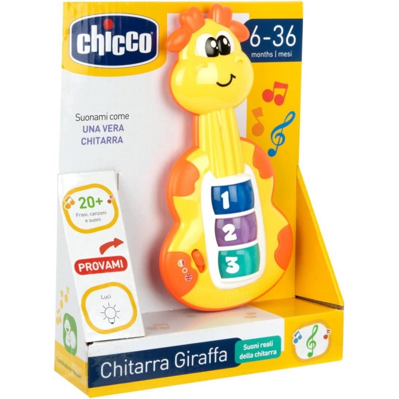 Chicco Guitarra Jirafa, Sonajero Bebés, Divertido Piano Musical, Juguete Infantil Con 3 Teclas y 12 Melodías