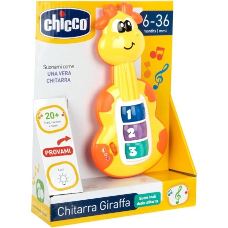 Chicco Guitarra Jirafa, Sonajero Bebés, Divertido Piano Musical, Juguete Infantil Con 3 Teclas y 12 Melodías