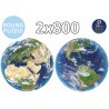 Educa - Round Planeta Tierra 2 Puzzles Redondos de 800 Piezas
