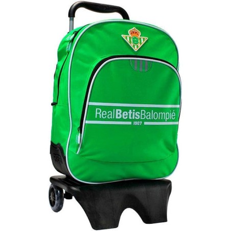 Mochila escolar Real Betis con carro producto oficial 40x14x32cm espaldar acolchado