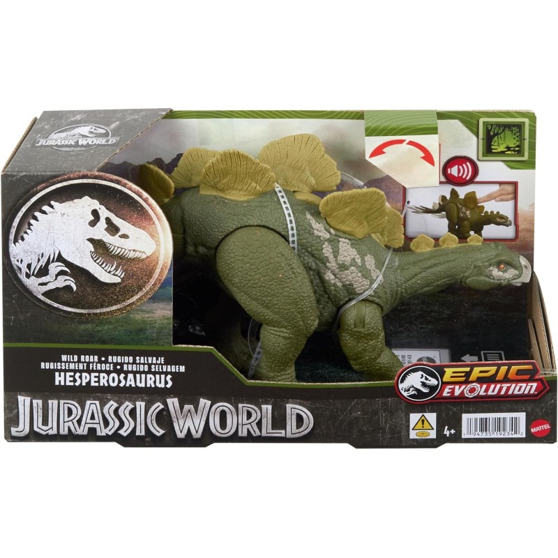 Jurassic World Wild Roar Hesperosaurus Dinosaurio de juguete con sonidos, +4 años Mattel HTK69 Jurassic World Wild Roar Hesperosaurus Dinosaurio de juguete con sonidos, +4 años Mattel HTK69