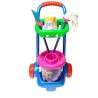 Carrito limpieza juguete cubo fregona escoba y escobón cesto altura 60cm