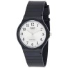 Reloj Casio unisex MQ-24-7B3 esfera blanca y plateada correa caucho negro