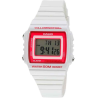 Reloj Casio mujer digital W-215H-7A2 correa caucho blanca esfera rosa