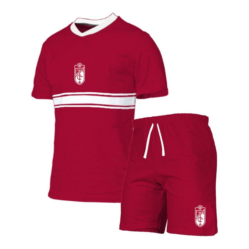 Granada Club de Fútbol pijama verano adulto manga corta rojo producto oficial Granada Club de Fútbol pijama verano adulto manga corta rojo producto oficial
