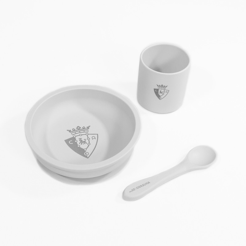 Club Atlético Osasuna set vajilla plato vaso y cuchara para bebés +4 meses producto oficial