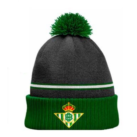 Real Betis Balompié gorro lana con borla adulto escudo bordado producto oficial