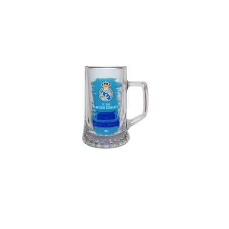 Jarra de cerveza Real Madrid cristal capacidad 500ml producto oficial estadio Santiago Bernabéu