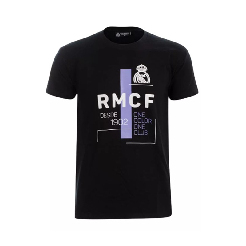Camiseta Real Madrid algodón negra adulto producto oficial