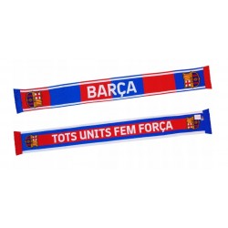 Fútbol Club Barcelona bufanda diseño con doble Tots Units Fem Força 157x17cm