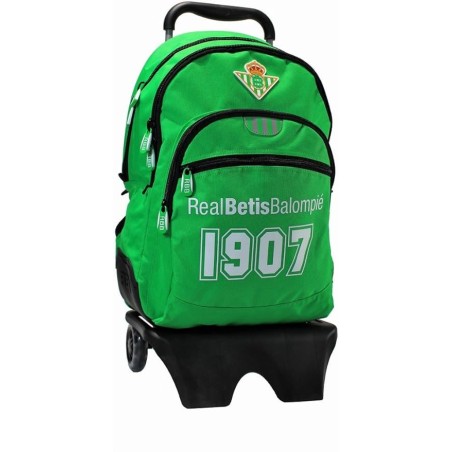 Mochila Real Betis grande 42cm altura con carro que se puede quitar. Tiene espaldar acolchado