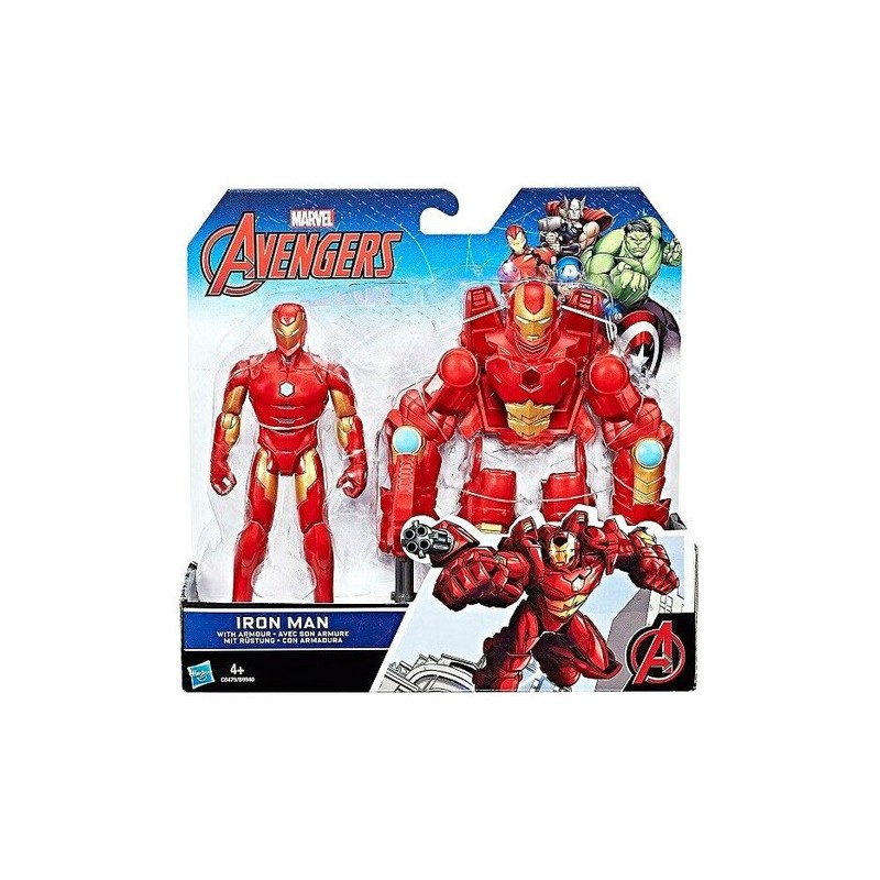 Muñeco Avengers Figura Iron Man con Armadura articulado de 20 cm Hasbro Muñeco Avengers Figura Iron Man con Armadura articulado de 20 cm Hasbro