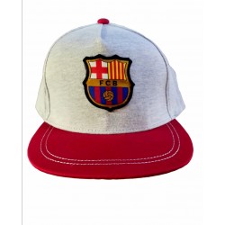 OUTLET Gorra Fútbol Club Barcelona junior gris con visera plana talla 52/54 producto oficial
