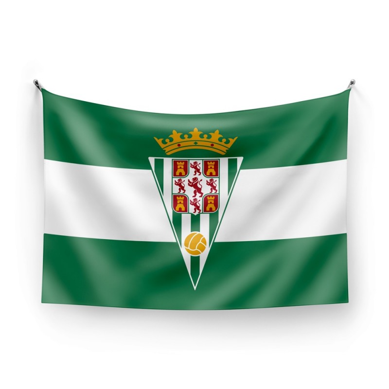 Bandera Córdoba Club de Fútbol 120x90cm fondo Andalucía adaptada para palo producto oficial