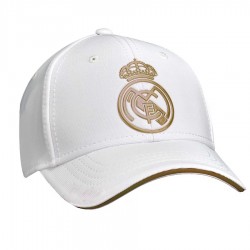 Real Madrid blanca con Escudo Dorado adulto producto oficial ajustable