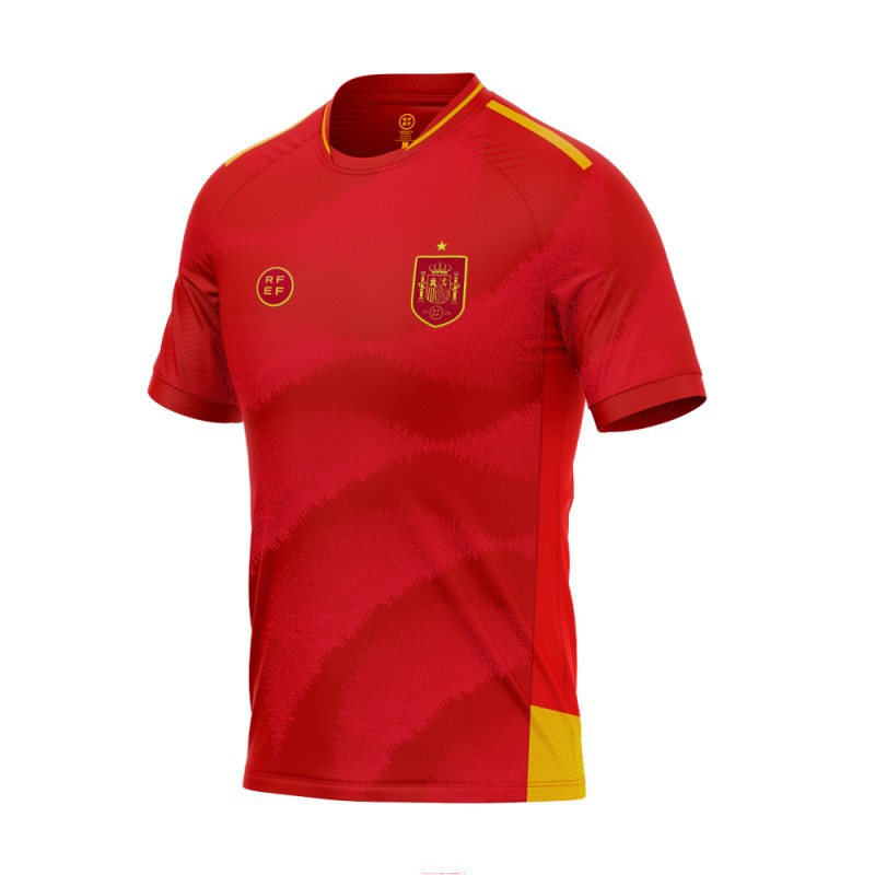 Camiseta Selección Española de fútbol adulto réplica roja producto oficial real federación