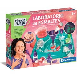 Clementoni, Laboratorio de esmaltes, juego educativo de Ciencias, Taller experimentos cosmética, Juguete edad + 8 años