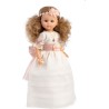 Muñeca recuerdo Primera Comunión Fany rubia lazada rosa  Canta una oración y se ilumina la velita 40cm Berbesa
