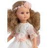 Muñeca recuerdo Primera Comunión Fany rubia lazada rosa  Canta una oración y se ilumina la velita 40cm Berbesa