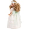 Muñeca recuerdo Primera Comunión Fany lazada turquesa  Canta una oración y se ilumina la velita 40cm Berbesa