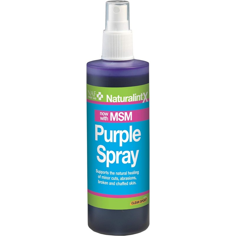 Aloe Vera Purple Spray NAF 240 ml Ayuda a la curación natural de la piel lesionada o agrietada,