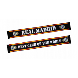 Bufanda Real Madrid BEST CLUB OF THE WORLD negra 150x19cm aprox producto oficial