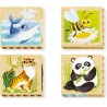 QUERCETTI-El Tigre, el Oso Polar, la Abeja y la Ballena Four Puzzle Play Bio-Animales edad +2 años