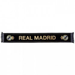 Bufanda Real Madrid 140x20cm producto oficial fondo negro letras doradas