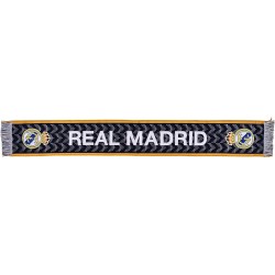 Bufanda Real Madrid 140x20cm producto oficial fondo negro letras blancas game