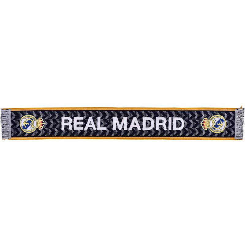 Bufanda Real Madrid 140x20cm producto oficial fondo negro letras blancas game