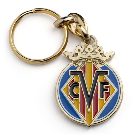Llavero Villarreal Club de Fútbol metálico dorado escudo a color producto oficial